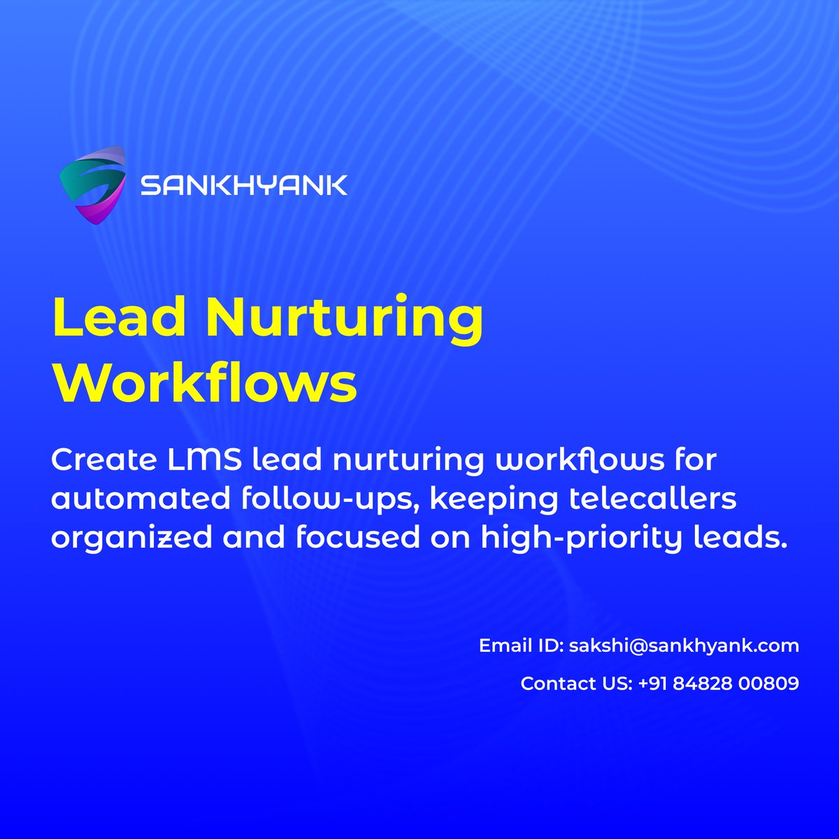 🌱✉️📞 Develop LMS lead 💼 nurturing workflows for seamless follow-ups! 🔄 Keep telecallers organized 📊and focused on 🚀🔥high-priority 🎯leads for maximum 📈conversion.📋
@Sankhyank__
#LeadNurturing #WorkflowAutomation #CRMSoftware #TelecallerEfficiency #SalesSuccess #Automatio