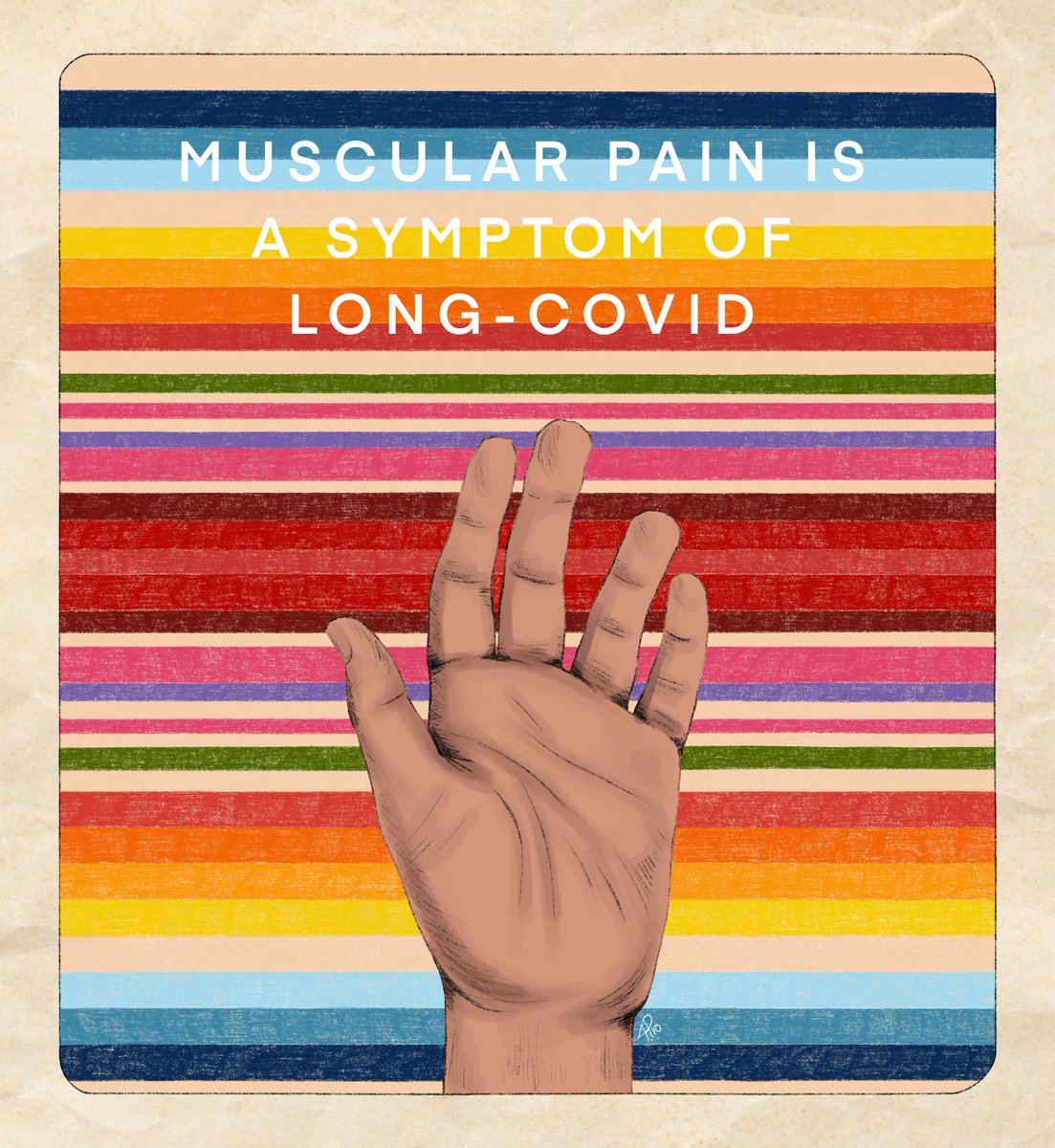 Muscular pain is a symtom of Long COVID. If you or a loved one are experiencing muscular pain, talk to your health care provider. #longcovid #COVID19 #longcovidawareness