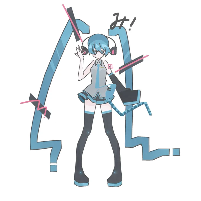 ピアプクロウですホー!今日もピアプロに投稿された作品を紹介していくホー☆えしらさんのミクさん!オシャレでアーティスティックな雰囲気のイラストだホー(((o(*゜▽゜*)o)))【 #piapro #初音ミク