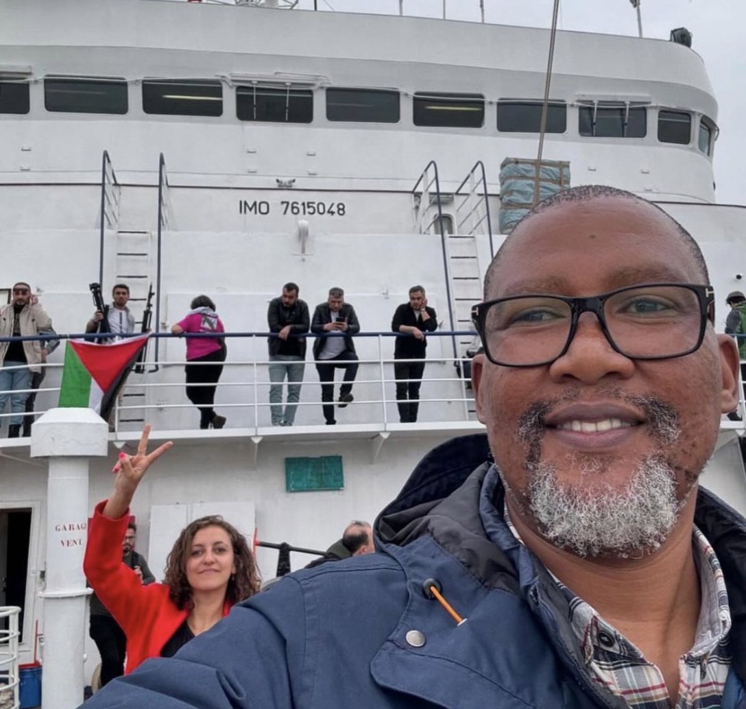 🚨🇿🇦🇵🇸 Nelson Mandela's grandson joins the Freedom Flotilla set to sail to BREAK THE ISRAELI BLOCKADE on GAZA.