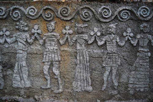 Bosnian christian tattoos and a danse macabre gravestone (Kingdom of Bosnia)