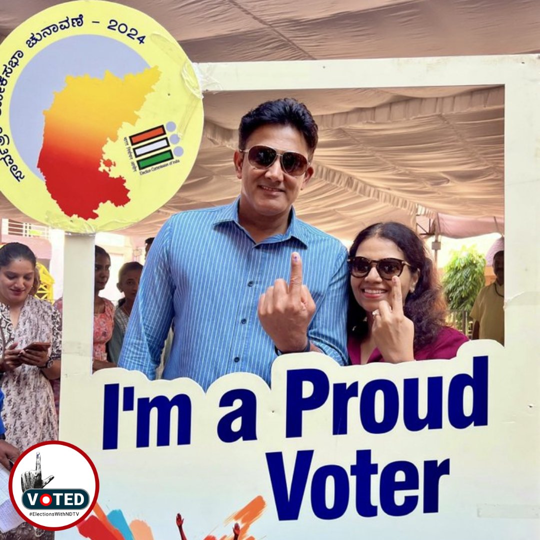 #ElectionsWithNDTV | Former cricketer Anil Kumble casts his vote in #LokSabhaElections2024 in Bengaluru