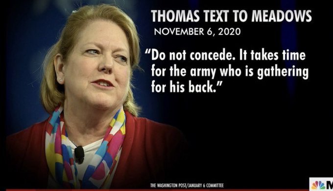 @LebergerDavid #GinniThomas was texting like mad trying to coordinate people to do illegal shit! She most certainly should be indicted & locked up for Election Tampering under '52 U.S. Code § 20511' at the very least.