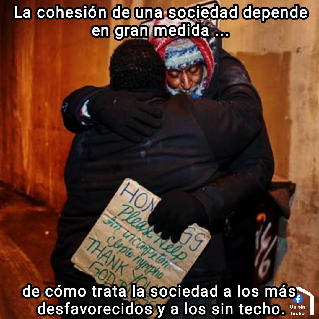 La cohesión de una sociedad depende en gran medida de cómo trata la sociedad a los más desfavorecidos y a los sin techo.
#sinhogarismo #sinhogar #sintecho #diamundialdelaspersonassinhogar #WorldHomelessDay