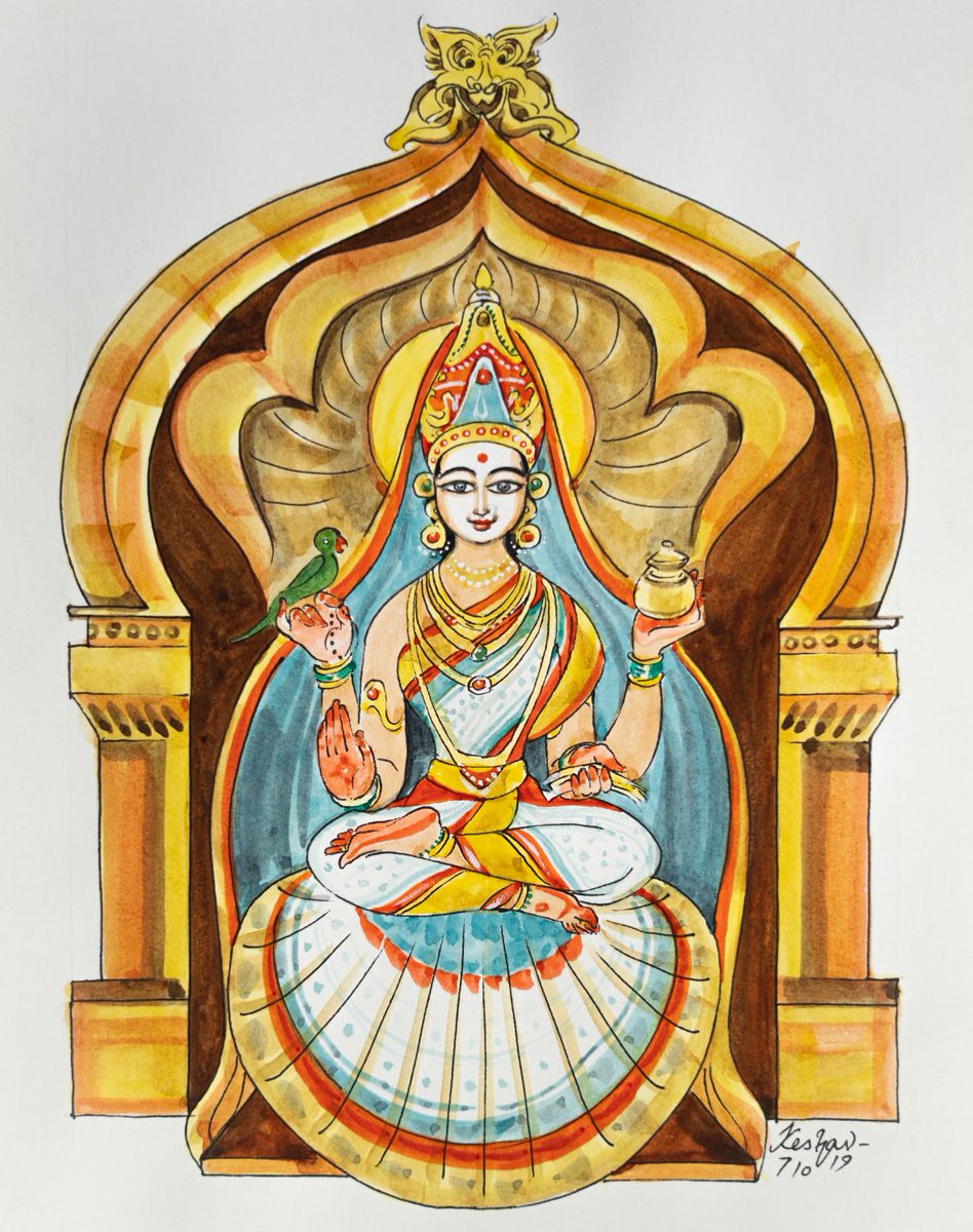 Sri Sharadamba #Devi #Sringeri  #watercolour #Krishnafortoday