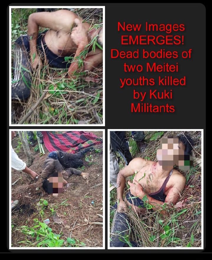 📍Manipur 
-Many meitei are not yet found up to the present. And now these #KukiChinZoSeparatists miscreants have been uploading the pictures of lifeless body after they tortured and killed it
-#KukiNarcoTerrorists aren’t you a human?? 
Save #Meiteis
