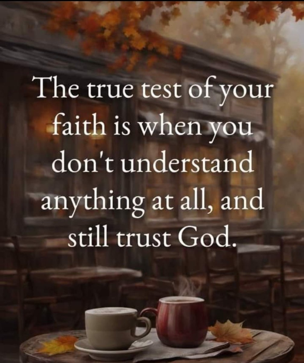Good morning. Have a beautiful day. Trust and obey God process in your life. He knows you best.