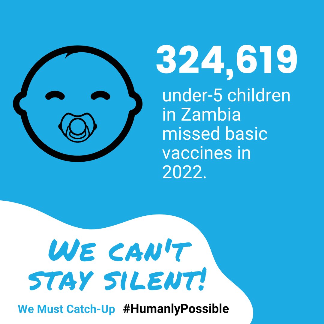 Many children are left behind & haven’t received any vaccine – these are the zero dose #children. Large numbers of under-five children missed basic vaccines in #Zambia; 💔43,300 in 2020 💔156,399 in 2021 💔324,619 in 2022 💔121,416 in 2023. #VaccinesSaveLives #HumanlyPossible 🚼