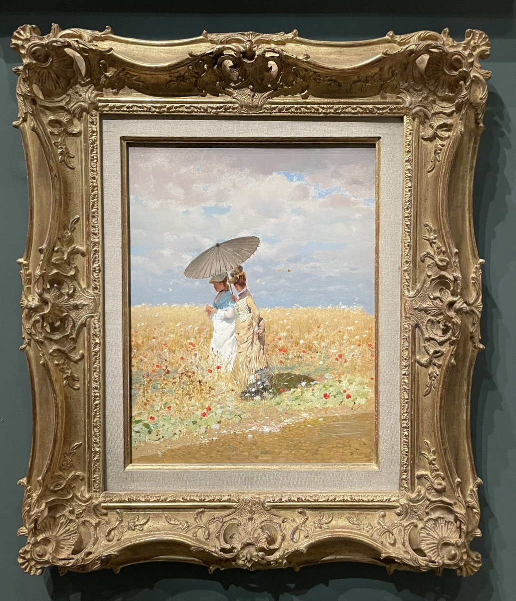 À l’exposition #Paris1874 au @MuseeOrsay, découverte du peintre et graveur italien Giuseppe De Nittis (1846-1884), avec Dans les blés (1873).