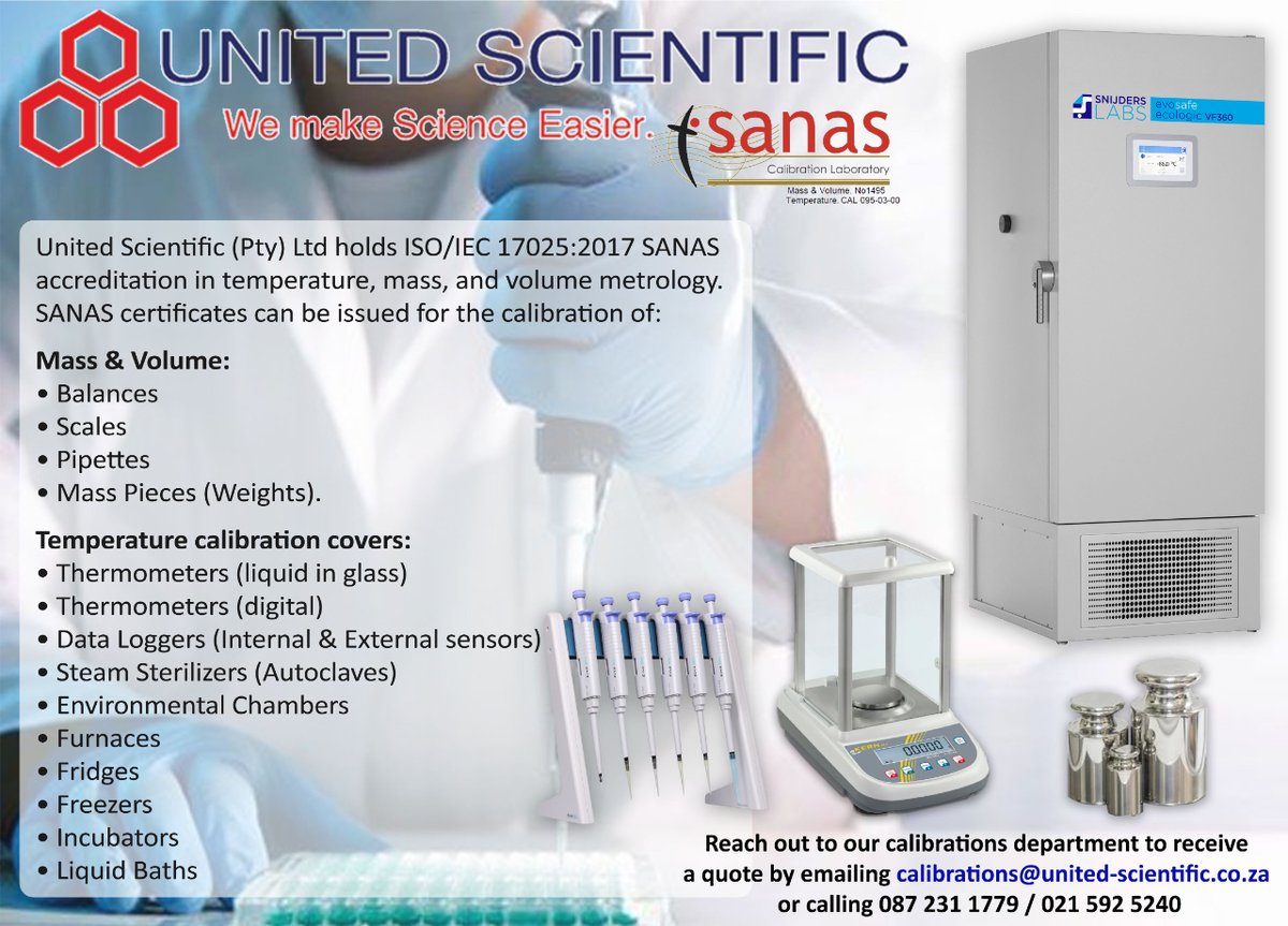SPONSORED POST – UNITED SCIENTIFIC Elevate your standards with their calibration solutions! For more info /to request a quote, contact the calibrations department at calibrations@united-scientific.co.za Visit our(LCDMP) to view our lab supplier directory:lcdmp.michemdynamics.com