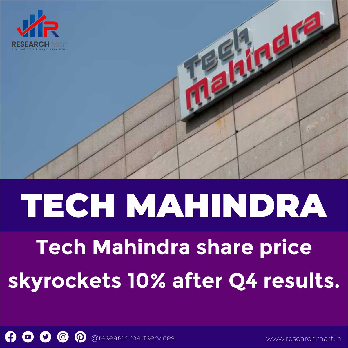 Tech Mahindra share price skyrockets 10% after Q4 results.
.
.
.
.
.
.
.
#TechMahindra