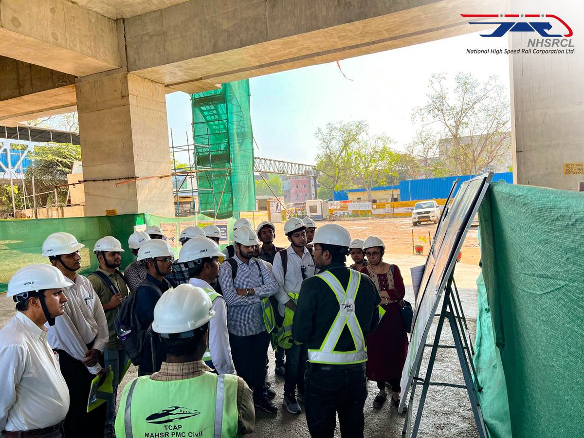 Engineering students from L.D. College of Engineering visited construction marvels in Ahmedabad, gaining firsthand experience at the Ahmedabad #BulletTrain Station construction site and Sabarmati River Bridge site.