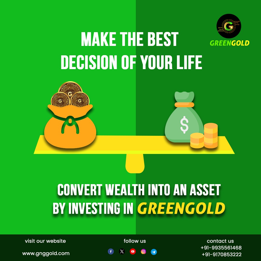 Make the Best Decision of your Life💚🌱💵
.
Convert Wealth into an Asset by Investing in GreenGold✅💵💸
.
#gnggoldstaking #gnggold #gnggoldinvestment #greengoldinvesting #passiveincomesource 
.
Disclaimer: Nothing on this page is financial advice, please do your own research!