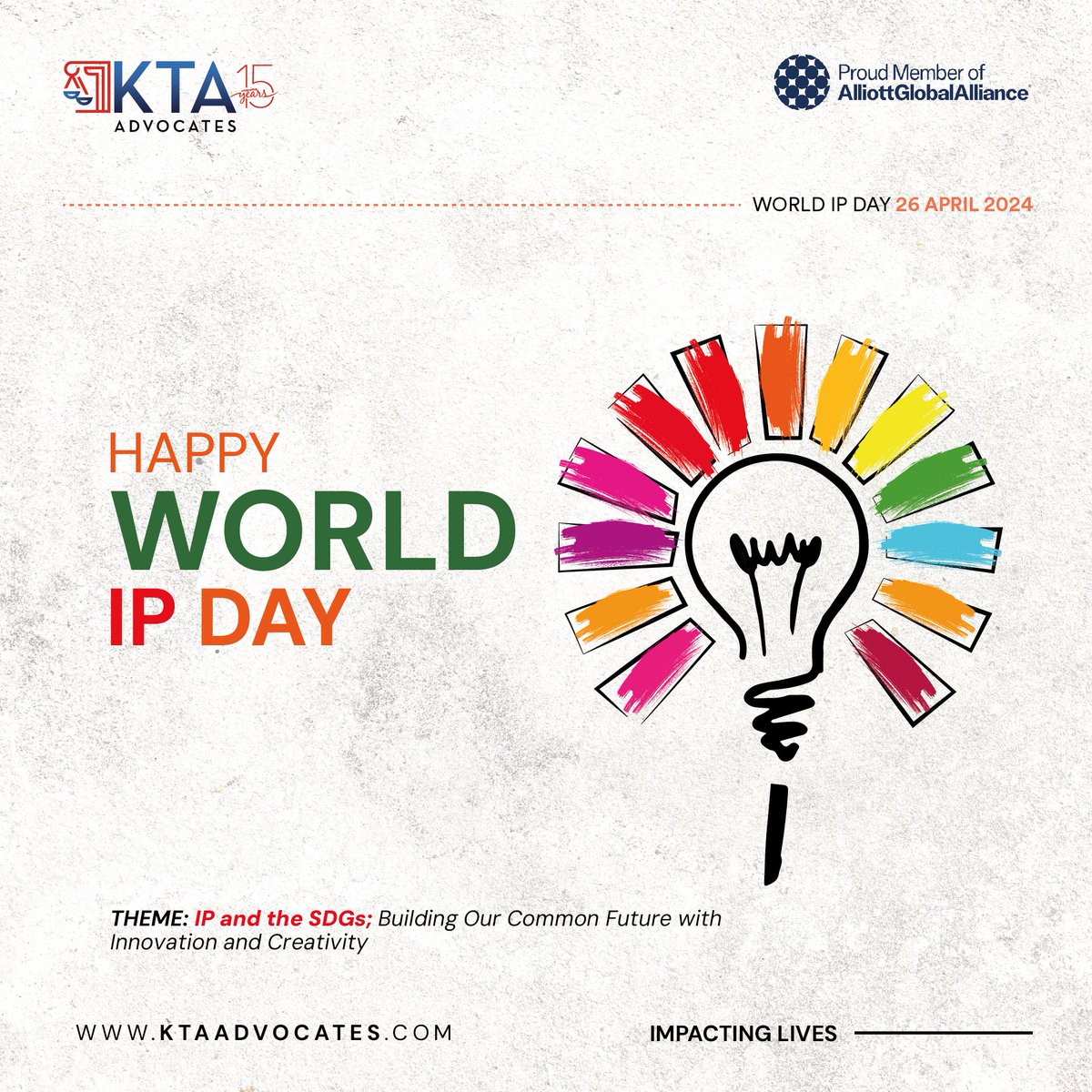 As we celebrate this year's #WorldIPDay, let's join hands with the rest of the world to foster ways to use intellectual property to build a sustainable world through #creativity and #Innovation.

#KTAat15 #ImpactingLives