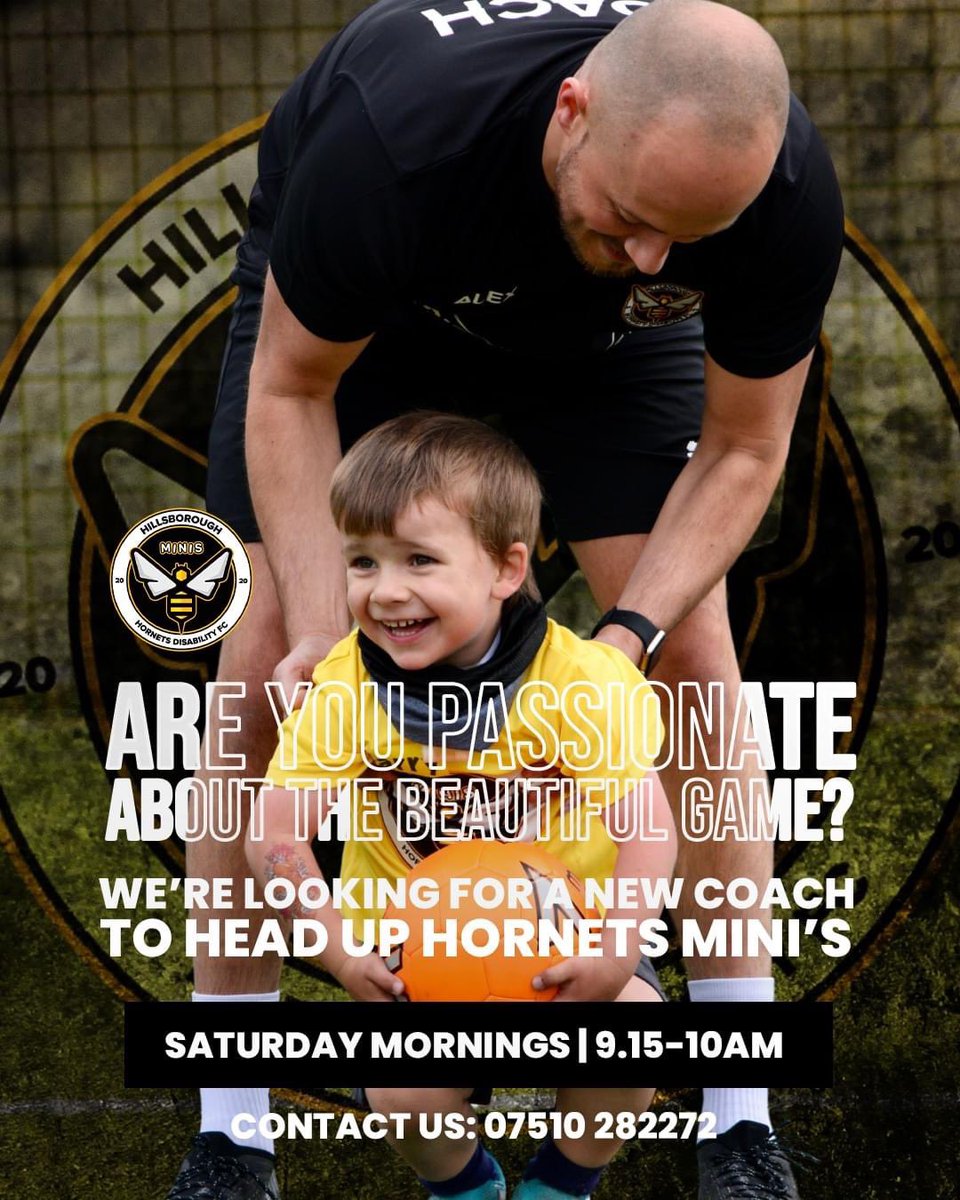 New football coach needed for Saturday Mornings 🐝

Text or ring 07510282272

@HelpSheffield @SheffieldStar @onlinesheffield