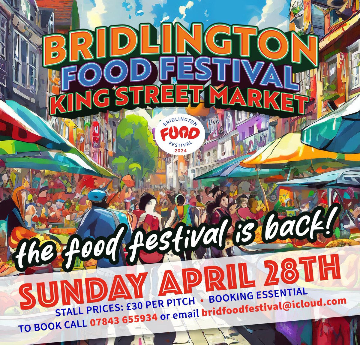 Get ready it's back first one of the year Bridlington food festival 50 stalls attending various food stalls attending. #bridlington #foodfestival #foodies #foodgloriousfood #market #shoplocal #supportsmallbusiness #eastcoast #cakes #foodstalls @RadioHumberside @nmtf