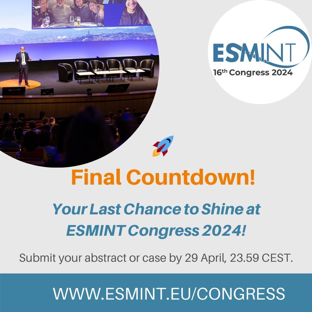 🚀⏳ Final Countdown: Your Last Chance to Shine at #ESMINT2024! Only days left to submit your abstracts and cases. Deadline: 29 Apr, 23:59 CEST. Don't miss out—showcase your expertise to the global neurointerventional community now! @MPeyT1 @GuenegoAdrien @ESOstroke @EANSonline50