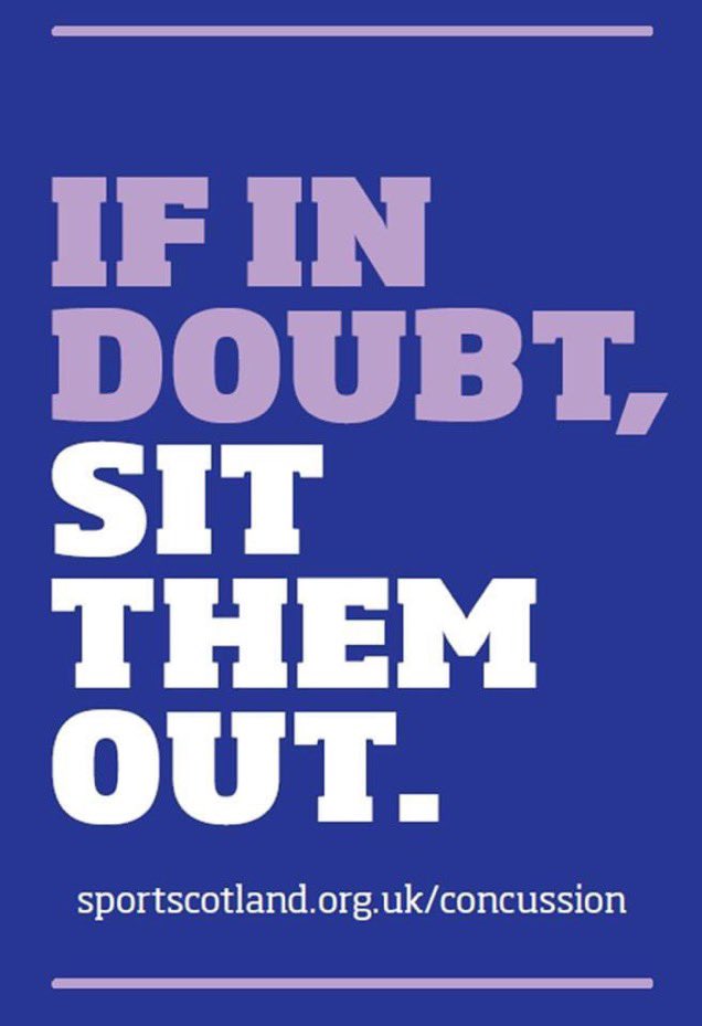 #Concussion/Brain Injury 🧠 Know the score 👍 ‘If In Doubt, Sit Them Out’ sportscotland.org.uk/clubs/scottish…