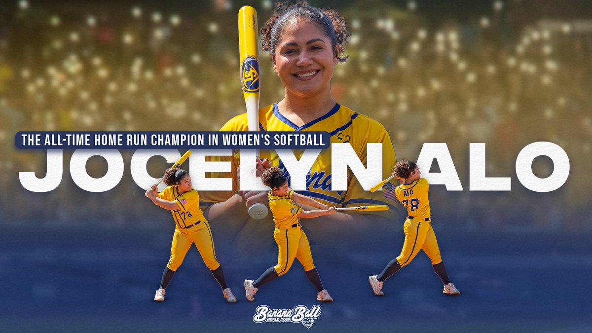 The All-Time Home Run Champion in Women's Softball, Jocelyn Alo, has signed a one month long contract to play with the Savannah Bananas. Alo will make her 2024 debut for the team tonight in Mesa, AZ! Tune in at 7pm MST/10pm ET: bit.ly/livebananaball