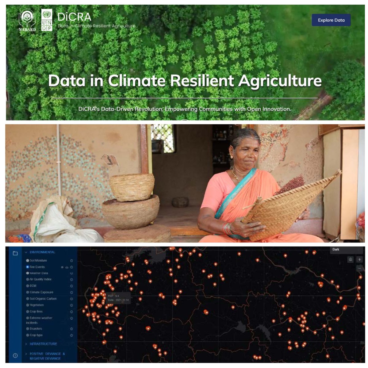 Leveraging tech📲🛰️ for sustainable food systems🌾.   Proud to see @UNDP_India's #DiCRA initiative Digital Public Good for #ClimateResilient agriculture in @UNDPAccLabs 2023 Annual Report (pg 36-37): t.ly/MFRl8   Working now w/ @NABARDOnline to scale India 🇮🇳 wide