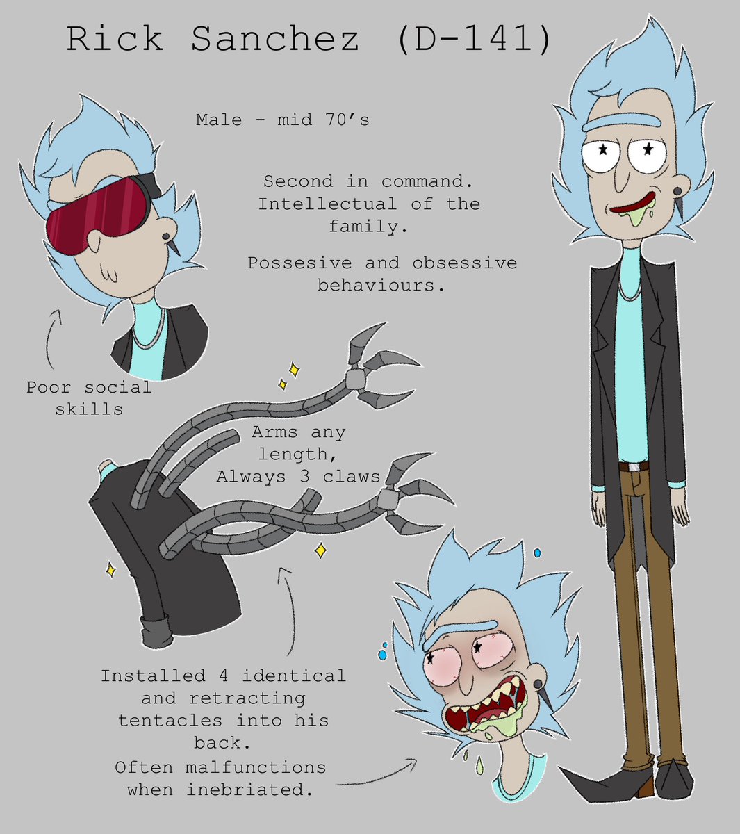 Finally got my reference done for Rick (D-141) aka Rick from dimension DNA 🧬