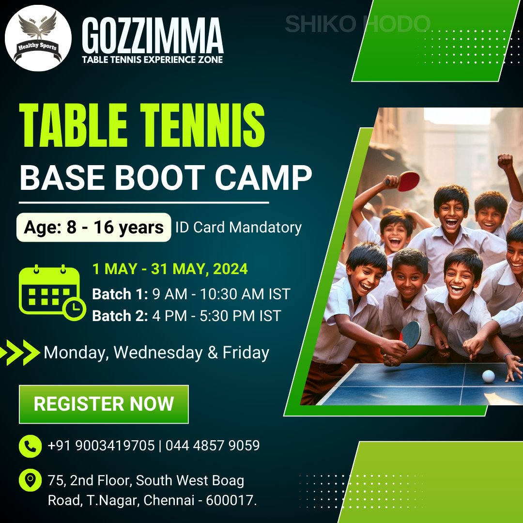 Serve, smash, and spin your way to success with our 1 Month boot camp for basic table tennis training!🏓 Join us for intensive sessions designed to elevate your game, improve your skills, and unleash your inner champion. #TableTennisBootCamp #SportsTraining #tabletennischallenge