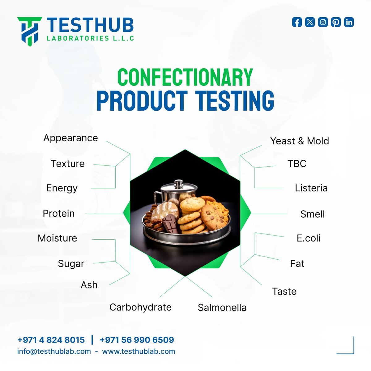 🍬🔬 Ensure Quality and Safety with Confectionery Product Testing at Testhub Laboratories, Dubai, UAE! 🌟🔍 

🌐: testhublab.com
📱: +971 4 824 8015, +971 56 990 6509

#ConfectioneryProductTesting #FoodSafety #QualityAssurance #ProductTesting #FoodIndustry #Dubai #UAE