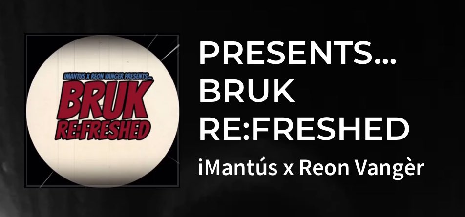 Come celebrate my birthday on 30th April by checking out my collaboration remix project “@i_mantus x @reonvanger presents Bruk Re:Freshed” 6 track EP on @Bandcamp. Strictly for the bruk foot massive (the dancers in english).