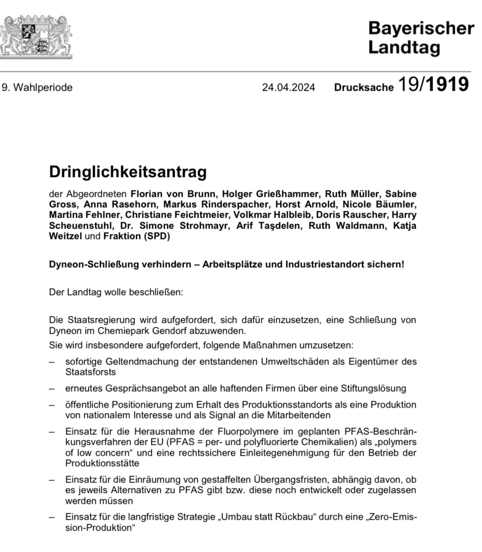 SPD Dringlichkeitsantrag im Bayerischen Landtag: „Dyneon-Schließung verhindern - Arbeitsplätze und Industriestandort sichern!“ - langsam wird erkannt, dass es nicht nur um 700 Arbeitsplätze geht… #3M 

bayern.landtag.de/webangebot3/vi…