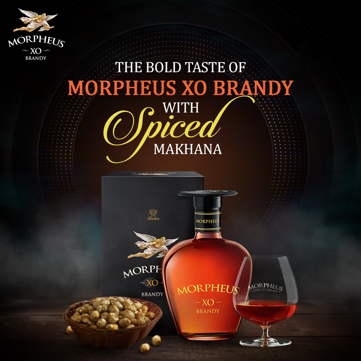 Indulge in the savoury crunch of Spiced Makhana paired well with the bold allure of Morpheus XO Brandy. A taste journey like no other.

#MorpheusBrandy #MorpheusXOBrandy #Brandy #MorpheusDareToDream #DareToDream #LargestSellingBrandy #FoodPairing #SpicedMakhana