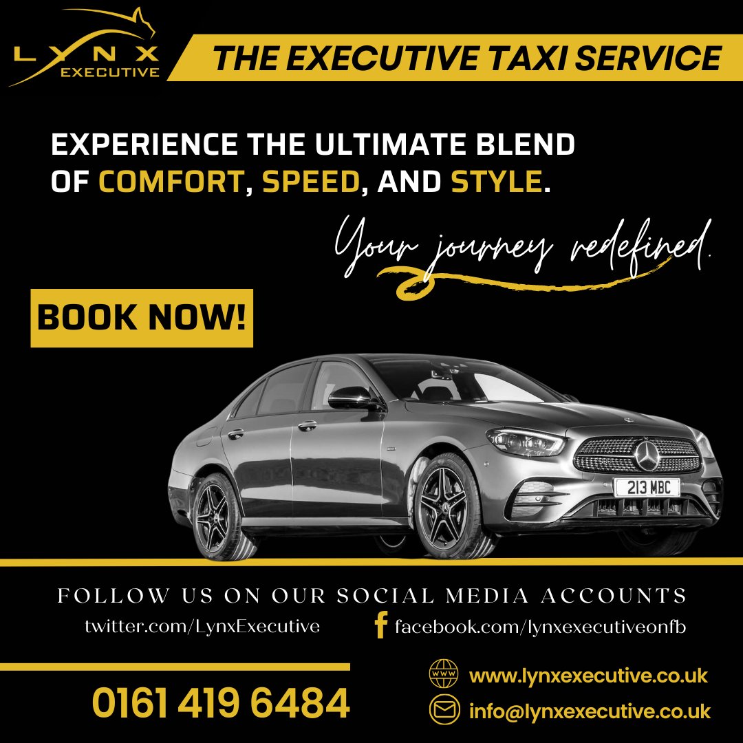 Your journey, redefined with @LynxExecutive 
#cheshire #mobberley #knutsford #wilmslow #bramhall #poynton @macclesfield #manchesterairport #hale #altrincham #tameside #denton #hyde #didsbury #gatley #heatons #newmills #romiley #adswood