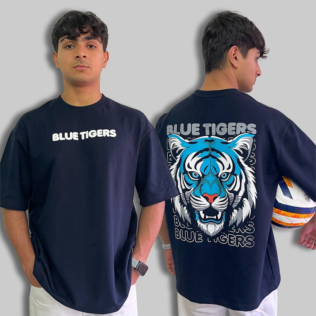 Introducing our LIMITED EDITION Blue Tigers Oversized T-shirt for Indian football fans!⚽️🇮🇳

🌿 Made with 240 GSM French Terry Cotton
🎨 Stunning 3D Puff print
🇮🇳 Proudly Made in India

🛒 Hurry! Limited stock available.

➡️1minfootball.com/collections/fr…

#indianfootball #bluetigers
