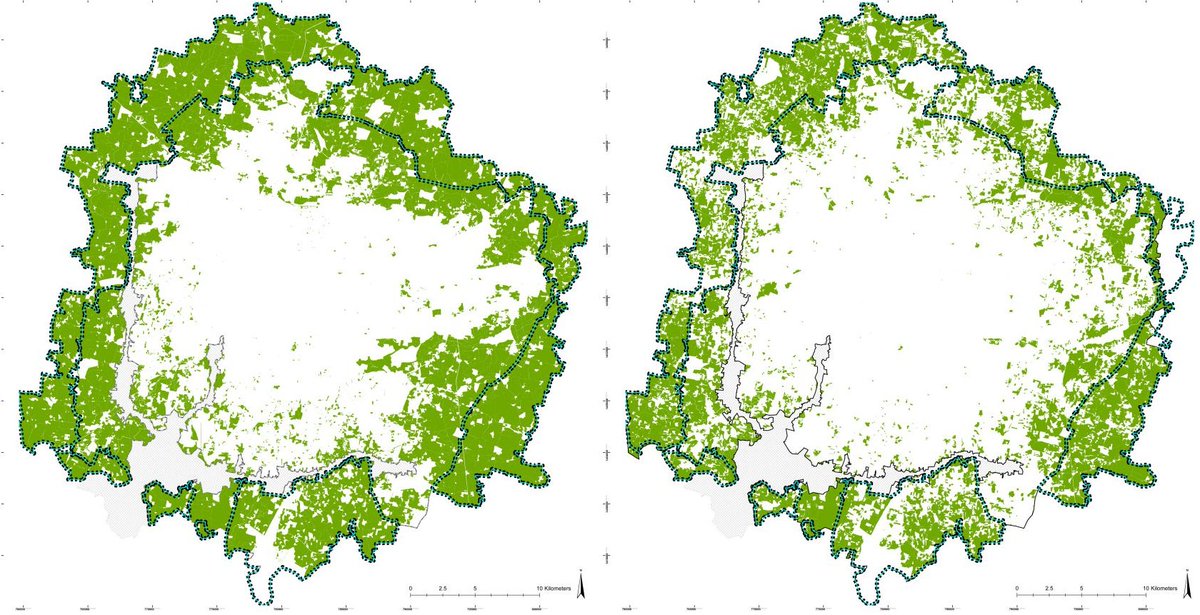 In 12 years between 2003 and 2015 this is what happened to the green belt. By now there is surely more white than green. New Master Plan exercise by BDA will paint the picture.