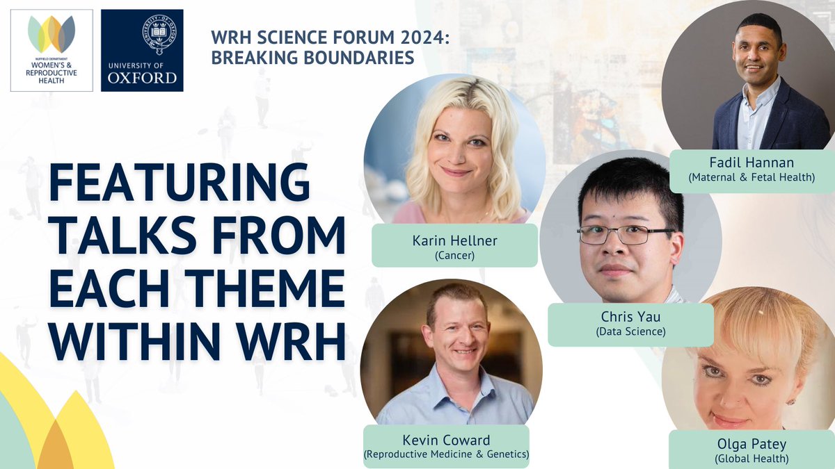 Ox_wrh's tweet photo. It’s our inaugural department Science Forum today.
Where world leading experts and the brightest minds of the future come together to discuss themes around women’s & reproductive health.
@OX_wrh
#BreakingBoundaries
#ScienceForum
#womenshealth #reproductivehealth https://t.co/nAXnsX6zrb