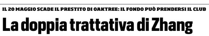 (#CdS) Sulle frenetiche manovre per trovare una soluzione al riassetto societario dell’Inter entro la scadenza del 20/05, rivela qualche indiscrezione Bloomberg citando fonti vicine alla trattativa. Da un lato, Zhang cerca un rinnovo del finanziamento che Oaktree pare riluttante…