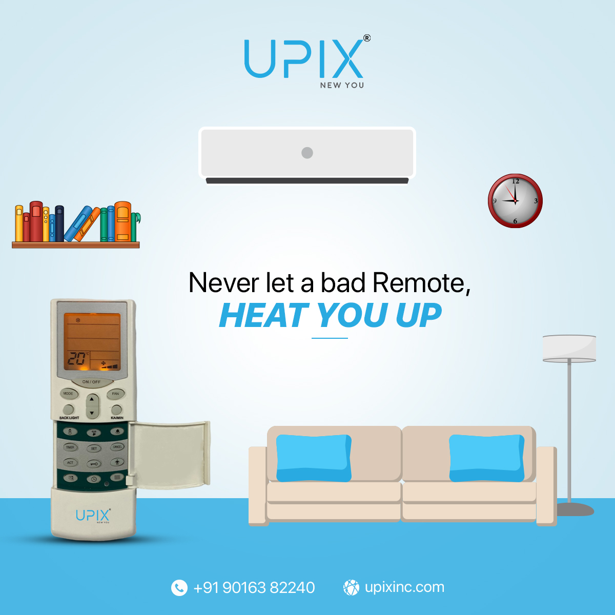 IncUpix's tweet image. Tired of losing your cool over a bad remote? Say goodbye to frustration with Upix®️. Elevate your remote experience and stay calm, always.
.
.
To know more, visit- upixinc.com or WhatsApp Now wa.me/919016382240
.
#upixinc #UpixInnovation #ControlInYourHands