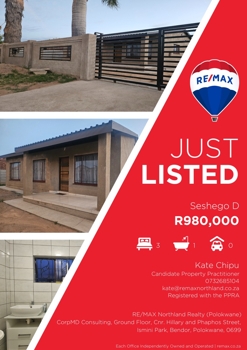 remax.co.za/property/for-s…
#FirstTimeHomeBuyer #InvestmentProperty #HouseGoals #NewListing #HomeBuyer #OpenHouse #LuxuryRealEstate #PropertyMarket #HomeDecor #HomeImprovement #MovingDay