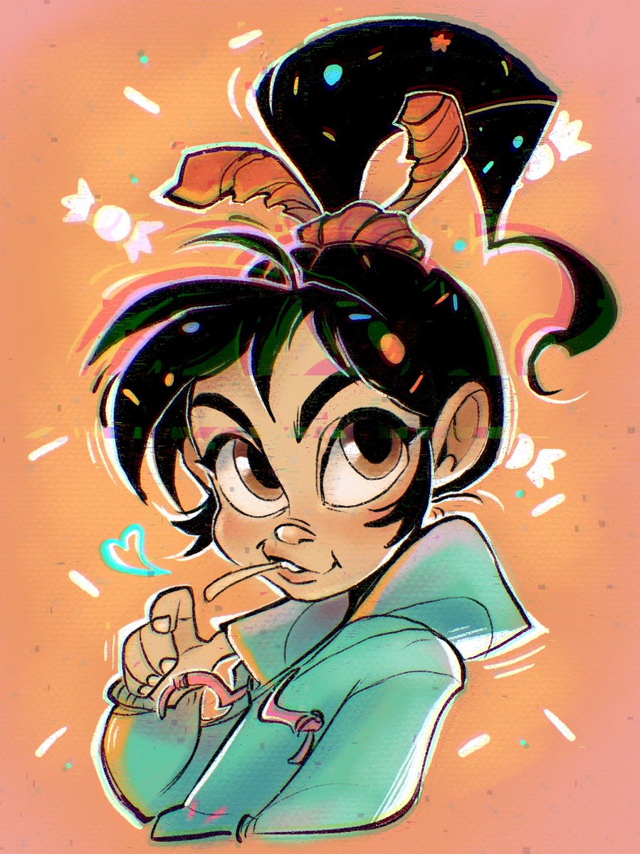 Doodled Vanellope as I'm rewatching Wreck-It Ralph