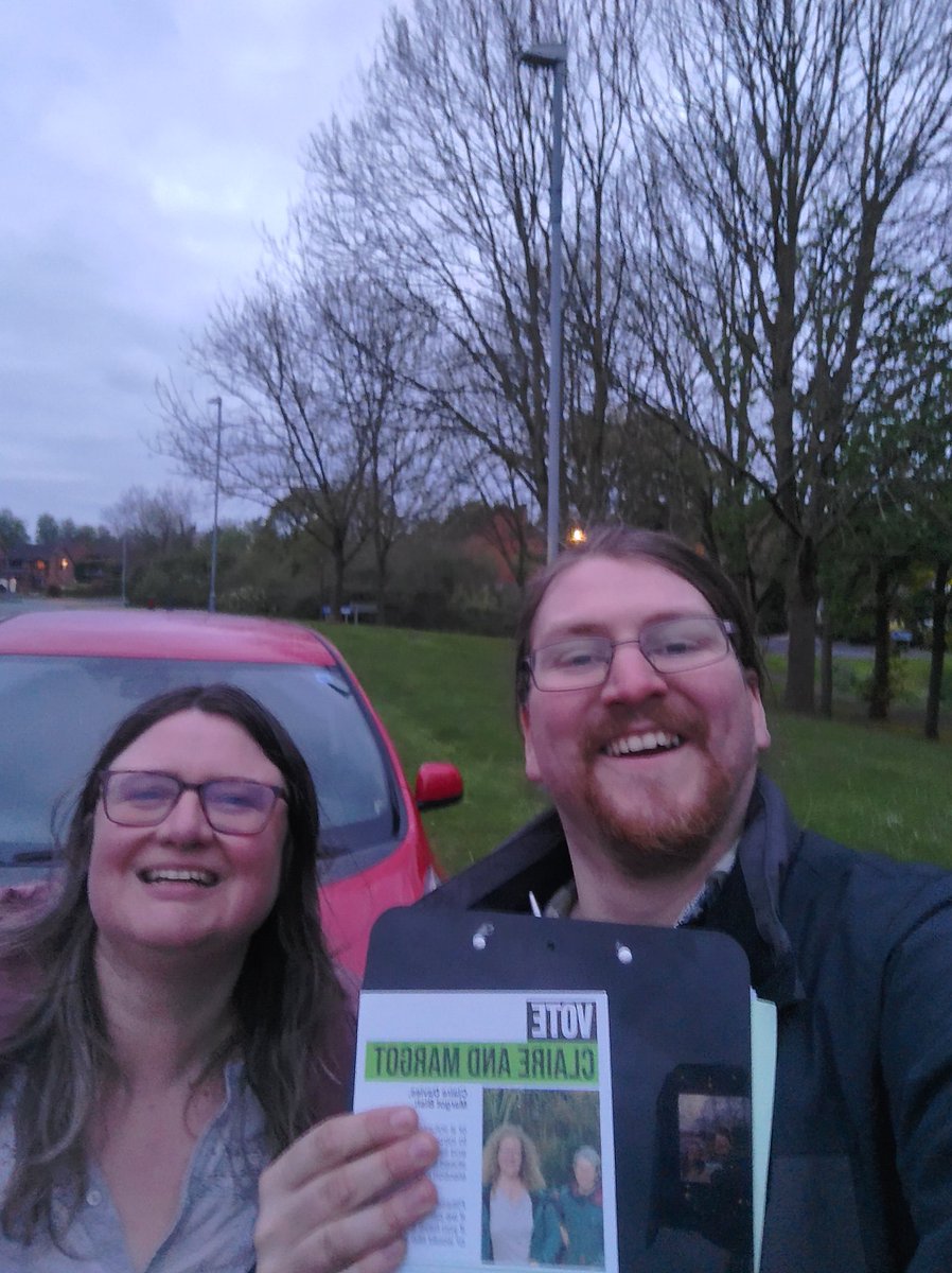 Ben's been out yesterday talking to people on the doorstep in Redditch, lots of people are saying how much they appreciate having strong local activists Margot and Claire and will be voting for them on Thursday. @RedditchGreens.