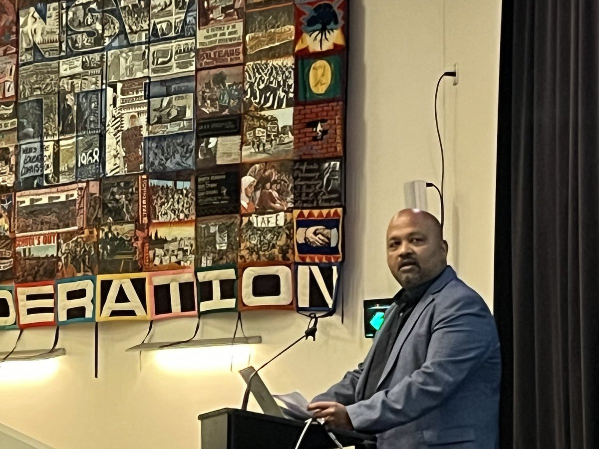 ‘All wars are fought against children’. @henryrajendra opens event with Prof Qumsiyeh on climate impacts of Pal’n occupation. @nswteachers is committed to peace activism. Henry restates Aus union movement position- ceasefire, aid, no military trade and targeted sanctions