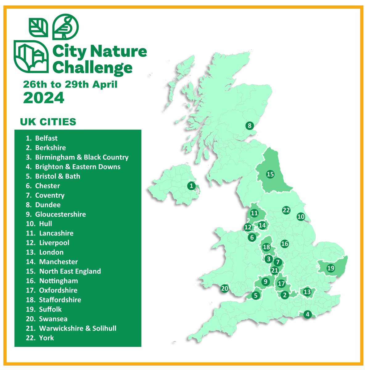 The #CityNatureChallenge is here, and the sun is out! Time to get out and about with the free app #iNaturalist and spot the wildlife in our cities! inaturalist.org/projects/city-…