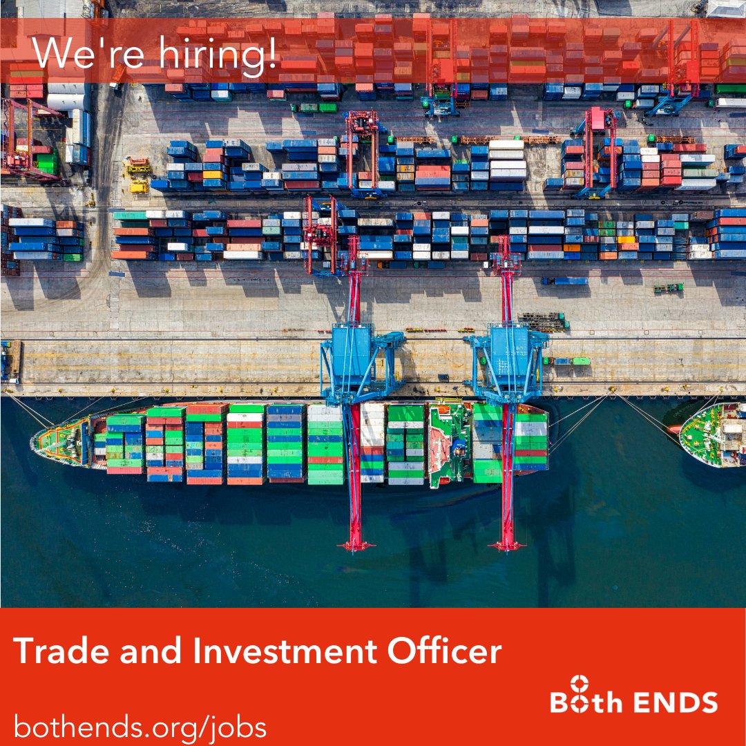 For our work on foreign trade and investments, Both ENDS is looking for a Trade and Investment Officer. Read more > bothends.org/en/About-Both-…