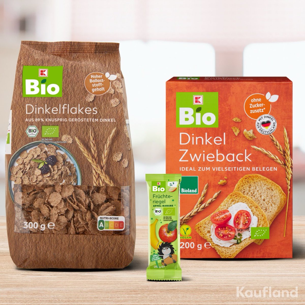 Unsere Produkte räumen ab! 🏆 5x 'sehr gut' und 2x 'gut' von #StiftungWarentest und @oekotest. Highlights: K-Bio Dinkelflakes, K-Classic #Cornflakes & mehr. Qualität, die überzeugt! #Kaufland