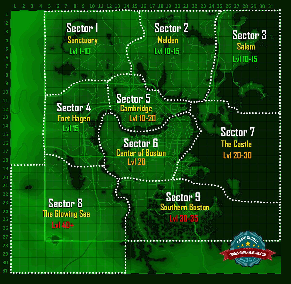 Outt_89's tweet image. Para los que querais empezar fallout aqui teneis un mapa de #Gameguides con los niveles de cada zona, no se si el nivel estara exacto xk yo iba a lo loco fuese del nivel que fuese JAJAJ pero os sirve como guia para no meteros donde no debeis 😜 #Fallout4 #Fallout #FalloutOnPrime