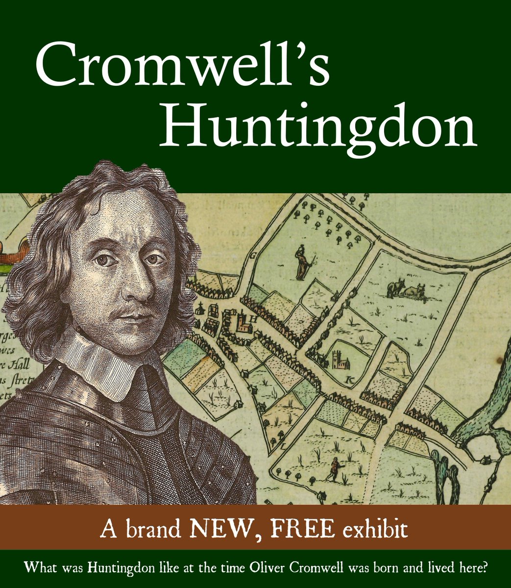 Our next exhibit opens on Saturday 4 May, looking at what #Huntingdon was like at the time Cromwell was born here 425 years ago, as well as his early life. More details at: cromwellmuseum.org/events/cromwel… #17thCentury