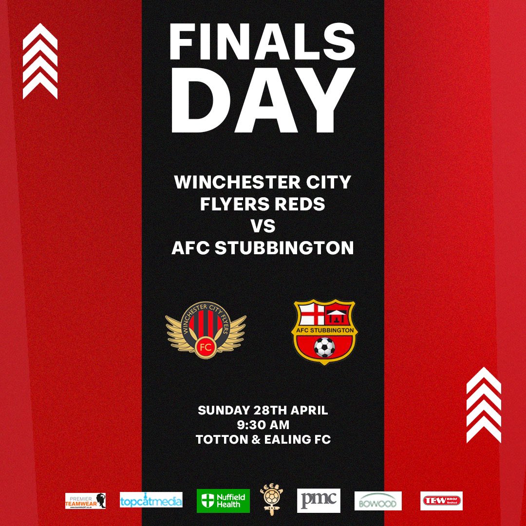 Finals Day🏆 On Sunday morning the Reds will face @AfcStubbington Ladies in the Junior Shield Final! 🏟️ Totton & Ealing FC ⏰ 9:30 AM 🎟️ Adults £5 | Seniors £2 | Under 16 Free Let’s all get behind the Reds🤩 #UpTheFlyers #WCFFC