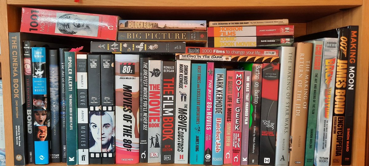 Here's a glimpse of just one of the shelves of my research bookcase when I was writing Black Hole Cinema Club.