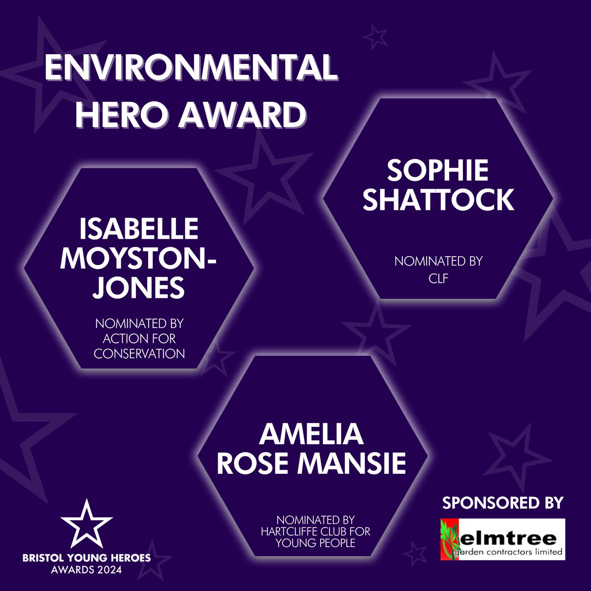 ✨Environmental Hero Award✨ We are thrilled to announce the finalists for the Environmental Hero Award are: 🌟 Isabelle Moyston-Jones 🌟 Sophie Shattock 🌟 Amelia Rose Mansie Congratulations and good luck 🤞 Thank you to @elmtree_garden for sponsoring this award 🙏
