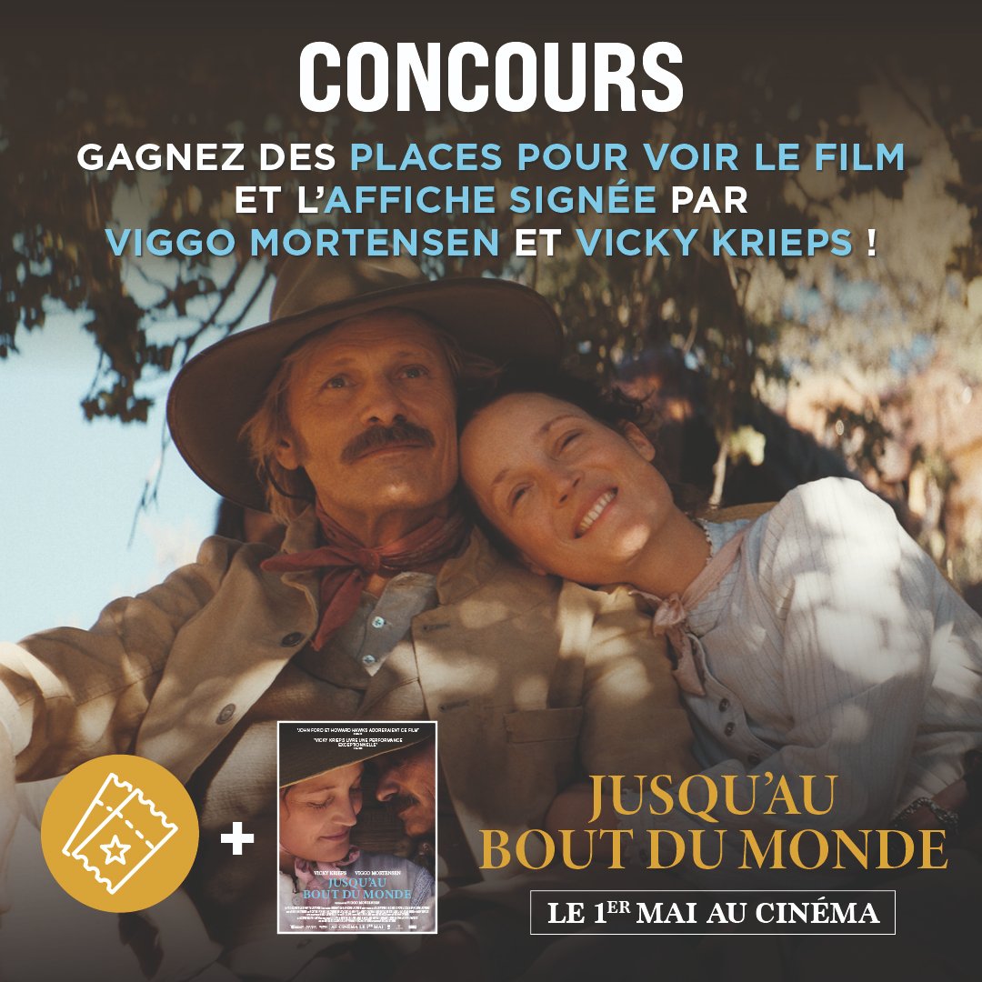 #JeuConcours 🎁
Tentez de remporter des places pour le film #JusquAuBoutDuMonde, ainsi qu'une affiche dédicacée par #ViggoMortensen et #VickyKrieps !
Pour cela :
> Likez ce post
> Follow @Metropolitan_Fr
> RT
Résultat le 29/04
Bonne chance !