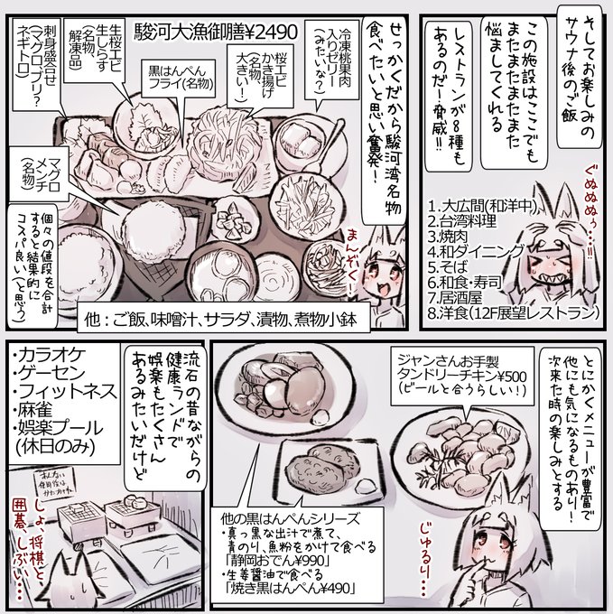 むしぎつね(1/3)
選択に悩ませられる施設、それがクア・アンド・ホテル駿河健康ランド 